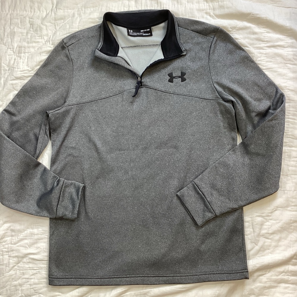 Mens Under Armour 1/4 Zip‎ Fleece Pullover Gray Small